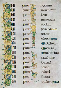 La Généalogie du Christ, 800 après J.-C., 20e siècle