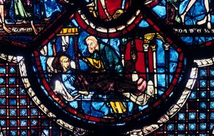 Le Bon Samaritain prend soin du Pèlerin, vitrail, Cathédrale de Chartres, France - Unbekannt