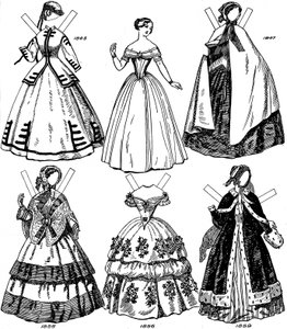 La Grande Galerie du Costume Britannique : Quelques modes féminines de 1843 à 1893, vers 1934 - Unbekannt