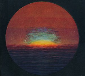 Le Rayon vert au coucher du soleil, couleur prismatique la plus rare réfractée par l