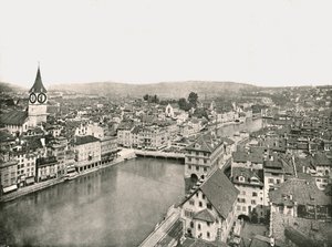 La Grosse Stadt et la Kleine Stadt divisées par la rivière Limmat, Zurich, Suisse - Unbekannt