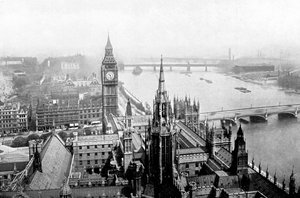 Les Chambres du Parlement, vues de la tour Victoria, Westminster, Londres, vers 1905 - Unbekannt