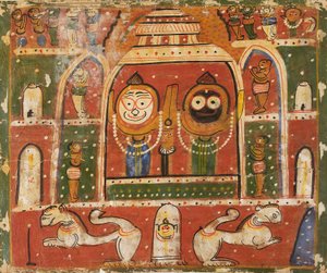 Le trio de Jagannatha dans le sanctuaire de Puri, 1931 ou 1932