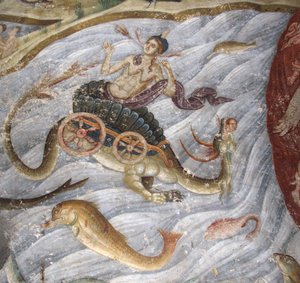 Le Jugement Dernier. Détail: La mer rendit ses morts, 1321-1322 - Unbekannt