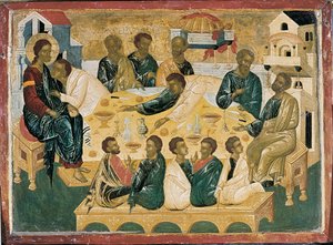 La Cène, icône byzantine - Unbekannt
