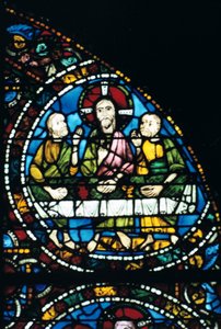 La Cène, vitrail, cathédrale de Chartres, France, 1194-1260 - Unbekannt