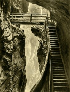 Les gorges du Liechtenstein, Autriche, vers 1935