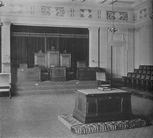 La salle de la loge, montrant la frise décorative, Temple maçonnique, Birmingham, Alabama - Unbekannt