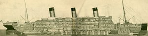 Le Majestic 56 551 tonnes montré en section, vers 1930 - Unbekannt