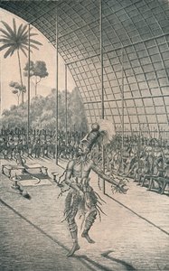 Le roi Mangbattu Munsa danse devant ses épouses et guerriers, vers 1870, 1903 - Unbekannt