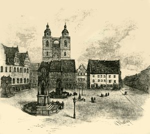 La place du marché, Wittenberg, 1890 - Unbekannt