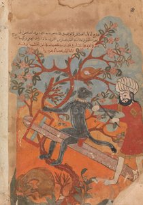 Le singe essaie la menuiserie, folio de Kalila wa Dimna, 18ème siècle - Unbekannt