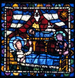 La Nativité, vitrail, Cathédrale de Chartres, France, 1194-1260 - Unbekannt