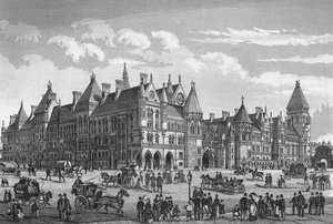 Les nouveaux tribunaux, Westminster, Londres, vers 1878 - Unbekannt