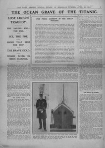 La tombe océanique du Titanic, et photographie du capitaine Edward Smith, 20 avril 1912 - Unbekannt