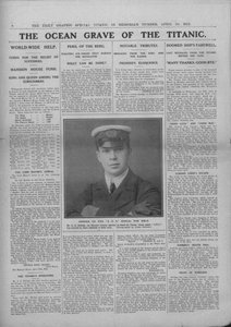 La tombe océanique du Titanic et photographie de Jack Phillips, 20 avril 1912