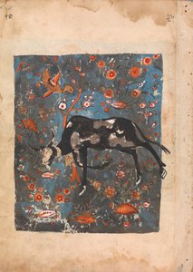 Le bœuf Shanzabeh laissé derrière, broutant dans le territoire du roi lion, 18e siècle - Unbekannt