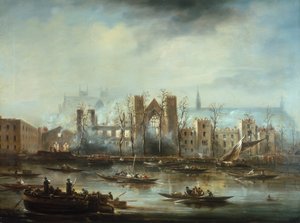 Le Palais de Westminster depuis la rivière après l