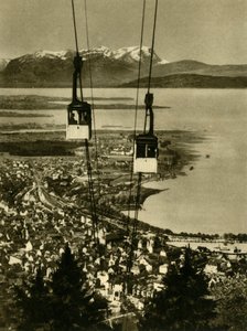 Le téléphérique de Pfänderbahn, Bregenz, Autriche, vers 1935