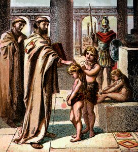 Le Pape et les enfants saxons, vers 1850 - Unbekannt