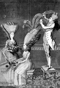 La coiffure absurde ou La dame emplumée, 1776