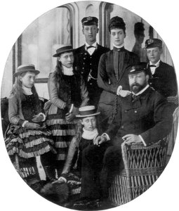 Le prince et la princesse de Galles avec leur famille à bord du yacht royal, 19e siècle - Unbekannt