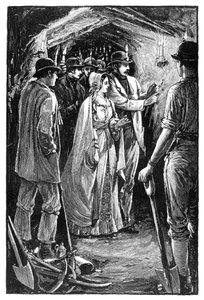 La reine visitant une mine de fer en Cornouailles, vers 1840, 1900