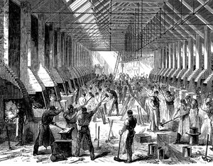 Les ateliers de la compagnie de wagons, Oldbury, West Midlands, 1869