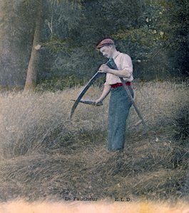 Le faucheur, vers 1900