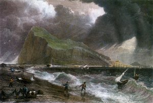 Le rocher de Gibraltar, vu du côté de la baie, 20ème siècle - Unbekannt