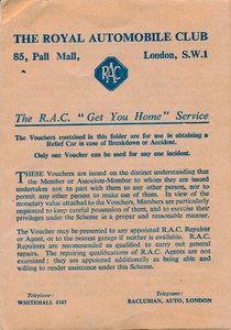 Bons du Royal Automobile Club, 1952 - Unbekannt