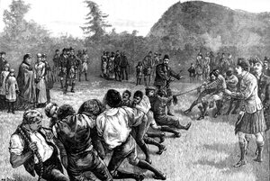 La famille royale dans les Highlands, tir à la corde - fin du 19e siècle, 1900