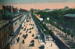 La rue de Rivoli vers le Louvre, Paris - Unbekannt