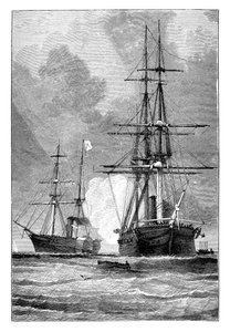 Le San Jacinto, arrêtant le Trent, 1861 - Unbekannt