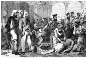 Le correspondant du Times observant le sac du Kaiser Bagh, 1858, vers 1860 - Unbekannt