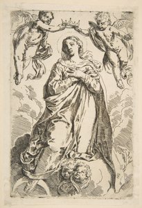 La Vierge couronnée par deux anges, copie d