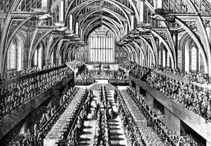 La cérémonie de couronnement de Jacques II dans Westminster Hall, Londres, 1685 vers 1905 - Unbekannt