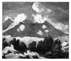 Le cratère du volcan Hekla, Islande, vers 1890