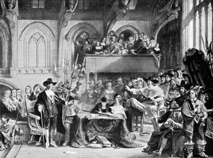 Le célèbre procès de Charles Ier dans Westminster Hall en janvier 1649, vers 1905