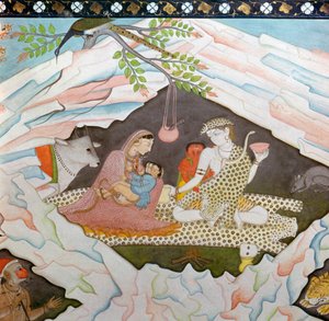 La Sainte Famille assise dans une grotte sur le mont Kailasa - Unbekannt
