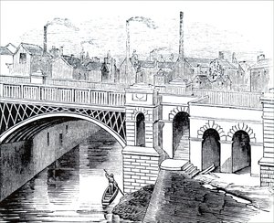 Le pont de fer sur la rivière Irwell