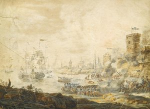 La bataille navale de Chesma le 5 juillet 1770, XVIIIe siècle - Unbekannt