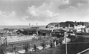 Les bains de natation en plein air, Durban, Afrique du Sud
