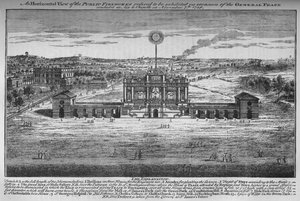 Les réjouissances de la paix dans le Green Park, Westminster, Londres, 1748 - Unbekannt