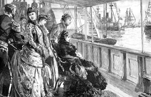 La reine passant en revue la flotte à Spithead, Hampshire, fin 19ème siècle, 1900 - Unbekannt
