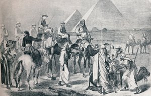 Le cortège royal quittant le campement à Gizeh, Égypte, vers 1861-1910 - Unbekannt