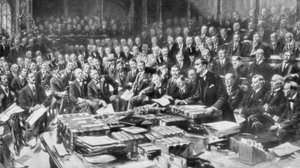 La scène à la Chambre des communes, Westminster, Londres, 3 août 1914 - Unbekannt