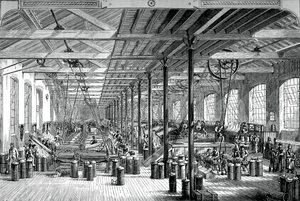 Salle de filature dans les ateliers de cordage de Shadwell, vers 1880 - Unbekannt