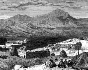 Le village de Gharzen et les montagnes du Kurdistan, 19ème siècle - Unbekannt