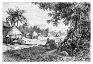Le village de Sawi, Car-Nicobar, îles Nicobar, Inde, 1895 - Unbekannt